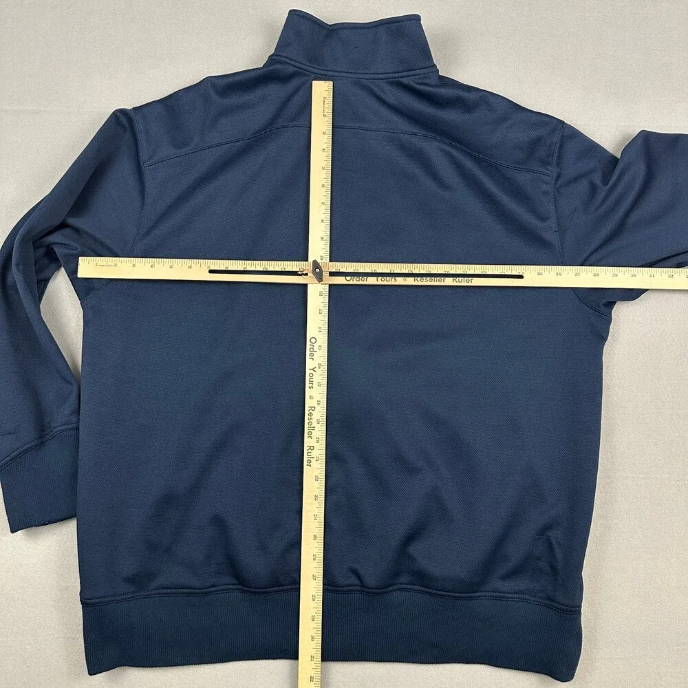 Vintage Nike Jacket Men 2XL Navy Blue Full Zip Big Debossed Logo Spellout Y2K *